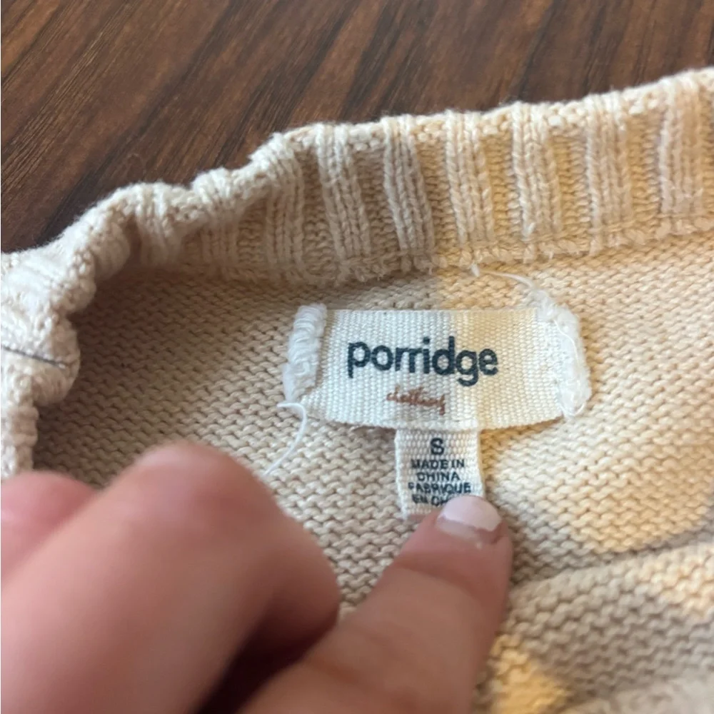 Porridge Anthropologie Jolene Pullover Sweater Western Dog Cream Size Small - Picture 5 of 5